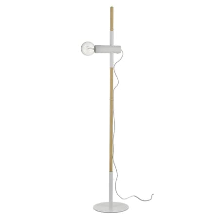 Homeroots 55.25 x 10 x 10 in. Hilyte 1-Light White Floor Lamp 397940